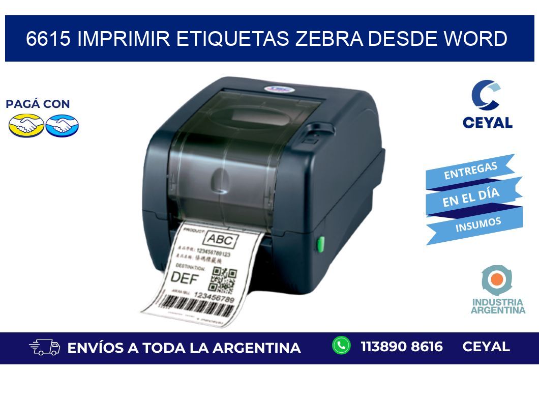 6615 imprimir etiquetas zebra desde word