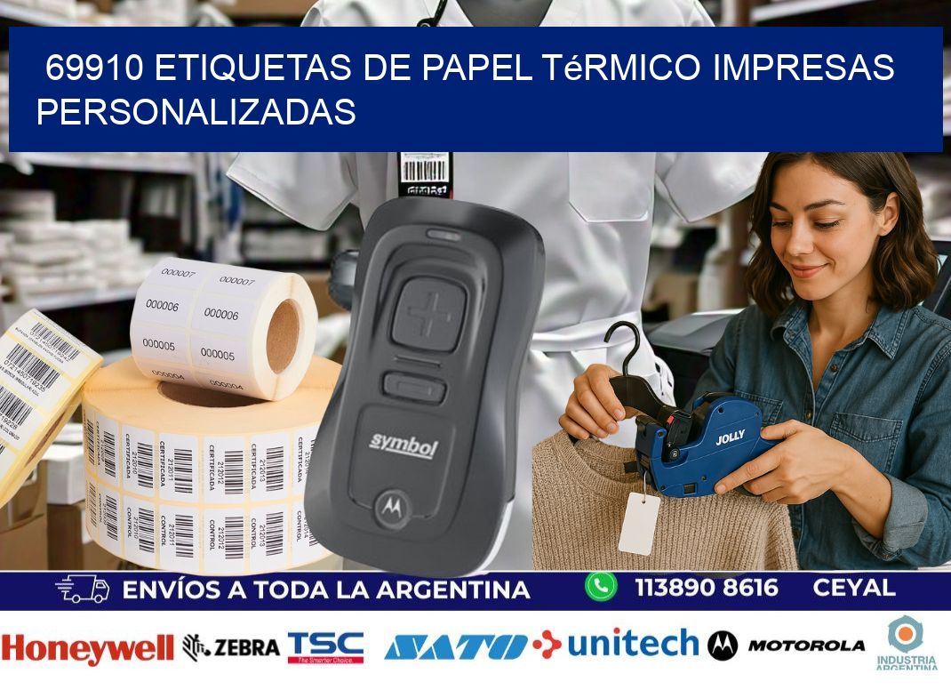 69910 Etiquetas de papel térmico impresas personalizadas