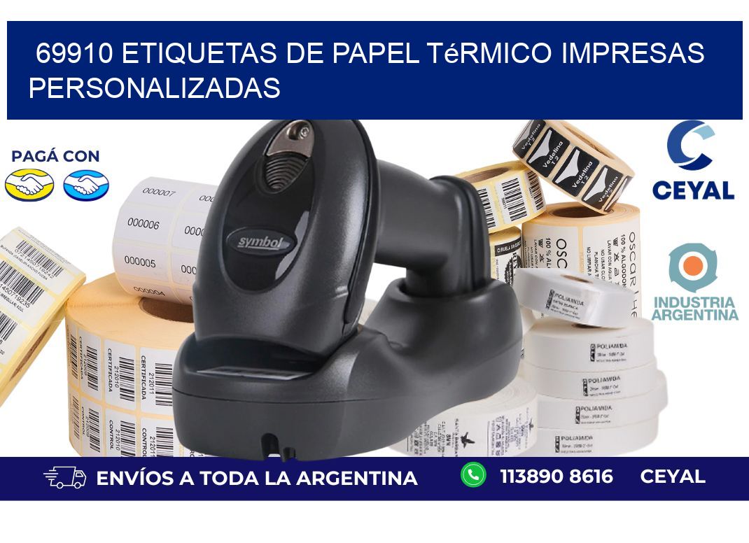 69910 Etiquetas de papel térmico impresas personalizadas