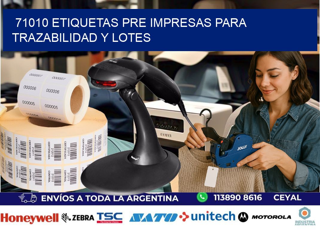 71010 etiquetas pre impresas para trazabilidad y lotes