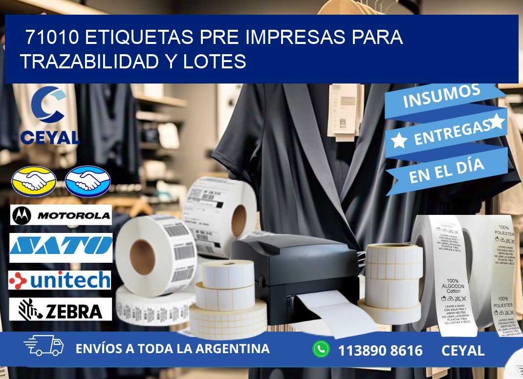 71010 etiquetas pre impresas para trazabilidad y lotes