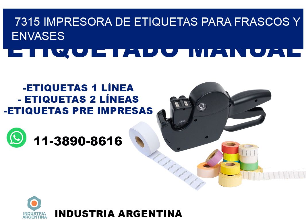 7315 impresora de etiquetas para frascos y envases