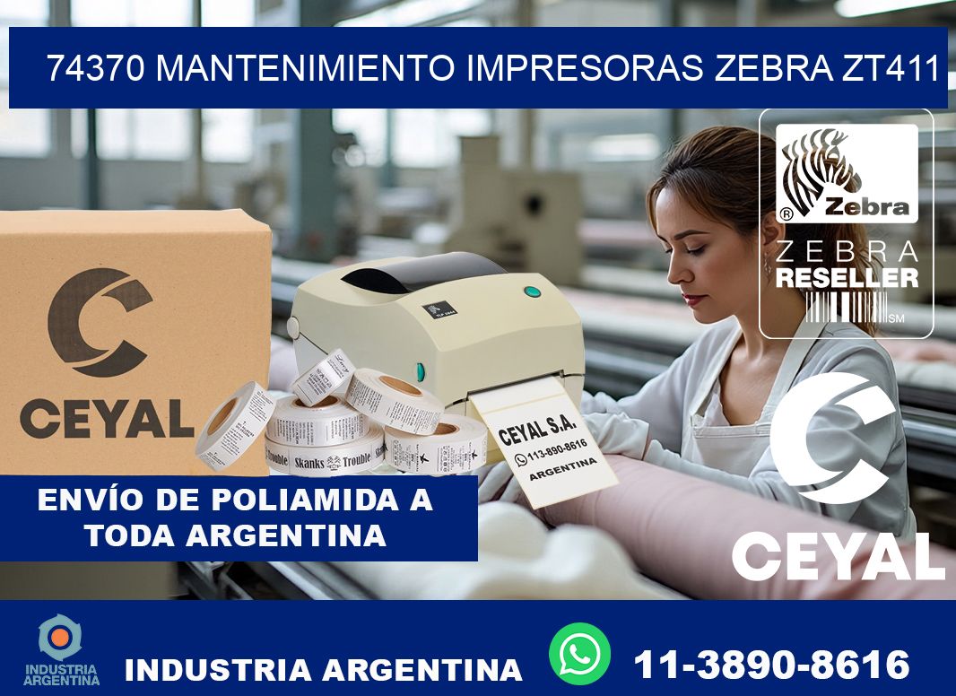 74370 mantenimiento impresoras zebra zt411