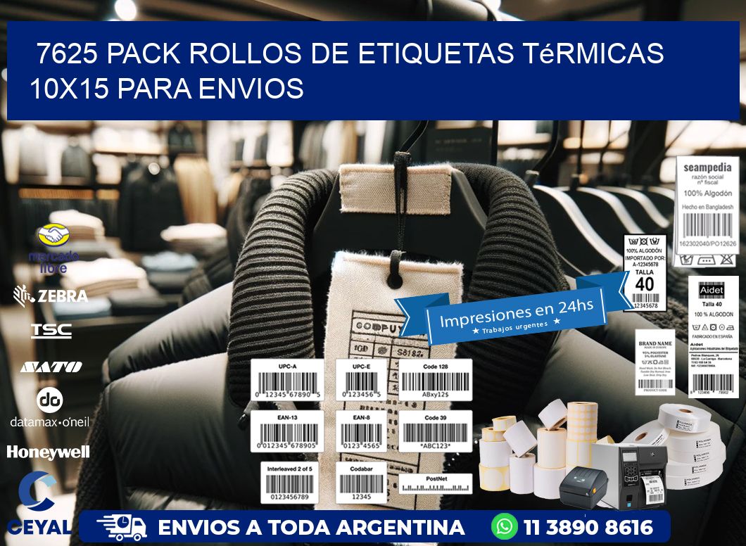 7625 pack rollos de etiquetas térmicas 10x15 para Envios
