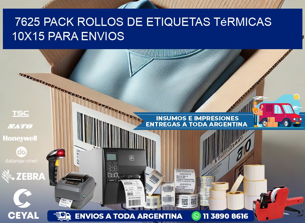 7625 pack rollos de etiquetas térmicas 10x15 para Envios