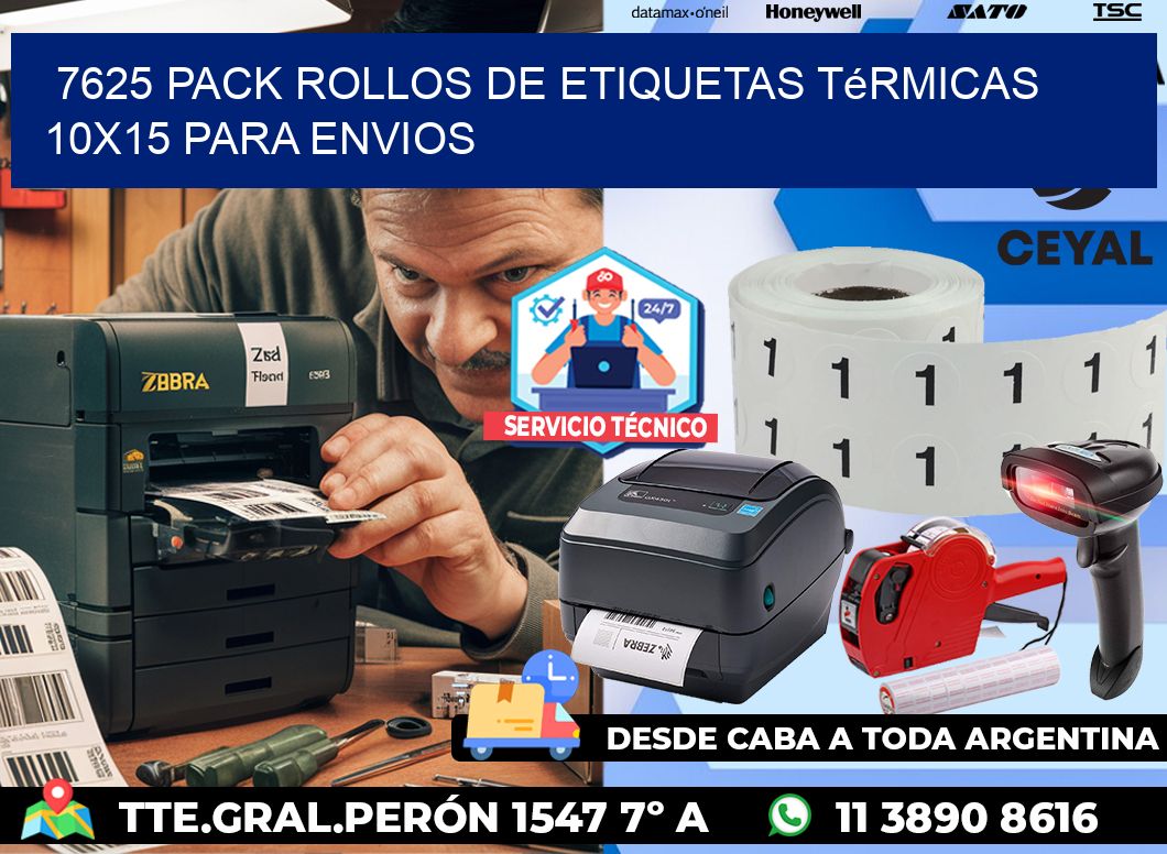 7625 pack rollos de etiquetas térmicas 10x15 para Envios