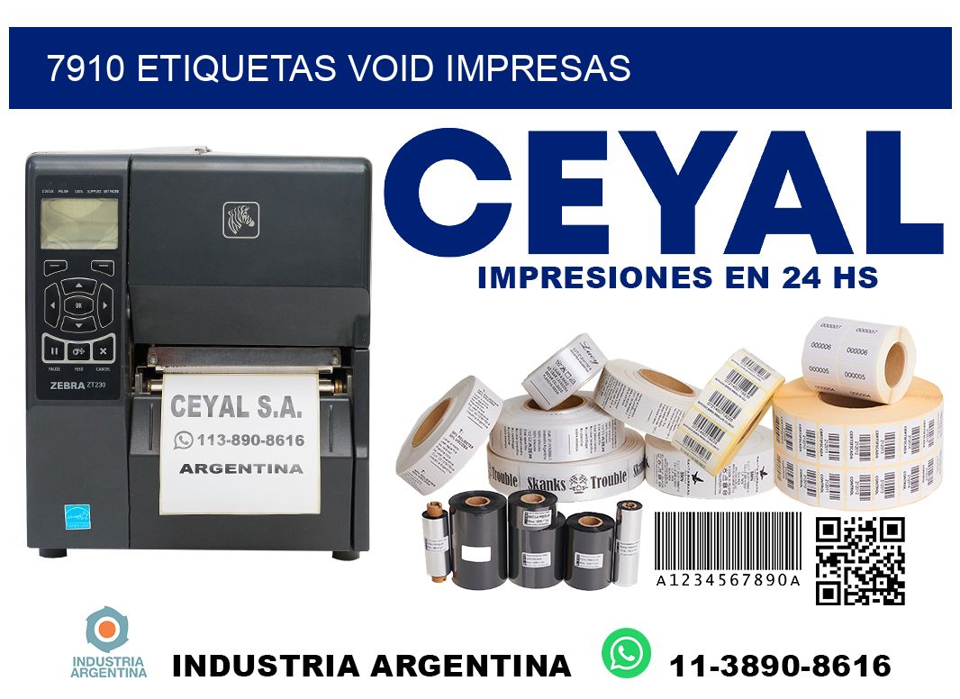 7910 etiquetas void impresas