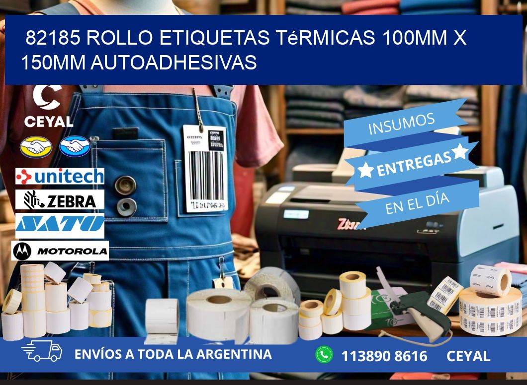 82185 Rollo Etiquetas Térmicas 100mm X 150mm Autoadhesivas