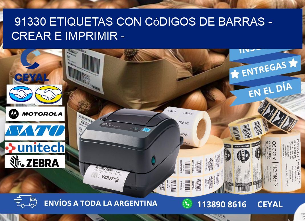 91330 etiquetas con códigos de barras - Crear e imprimir -
