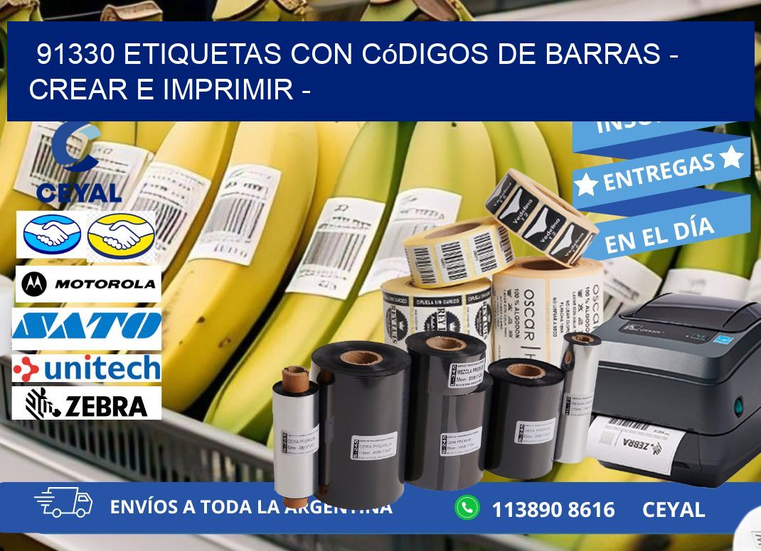 91330 etiquetas con códigos de barras - Crear e imprimir -
