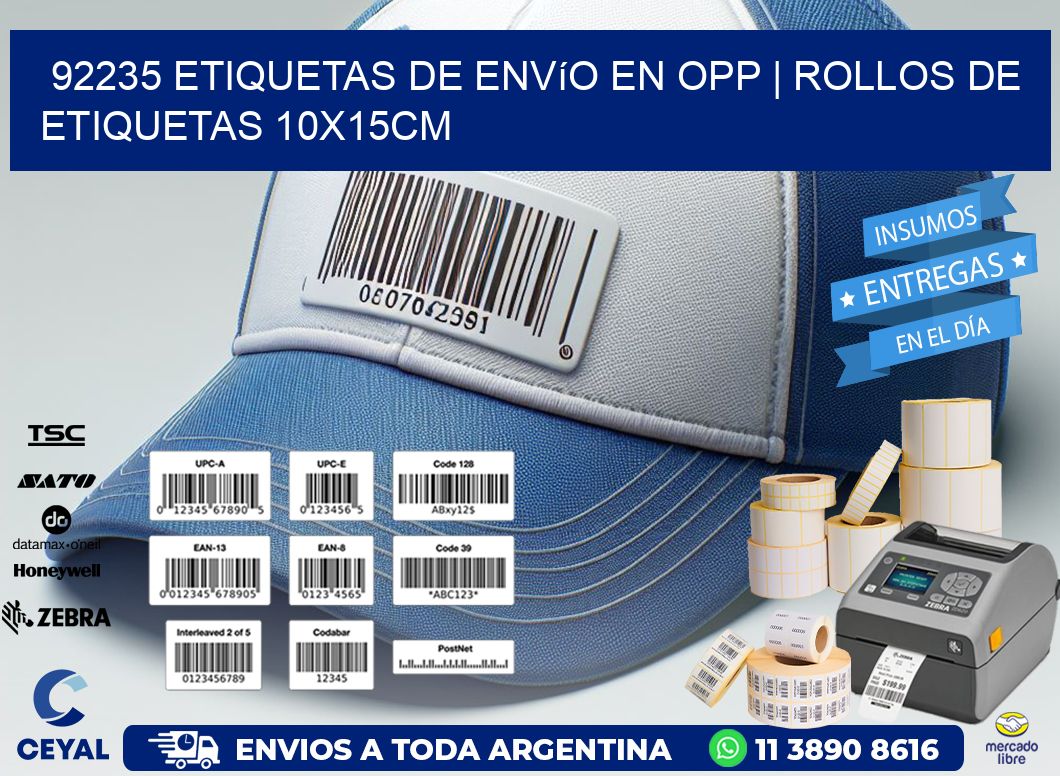 92235 Etiquetas de envío en opp | Rollos De Etiquetas 10x15CM