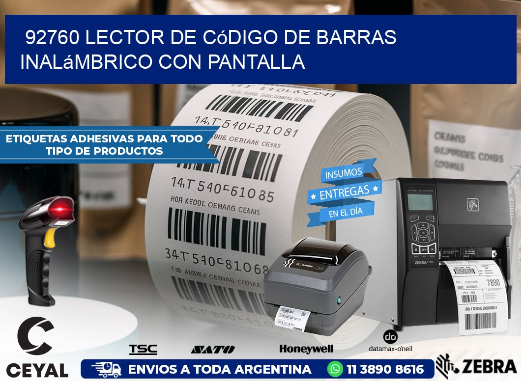 92760 Lector de código de barras inalámbrico con Pantalla