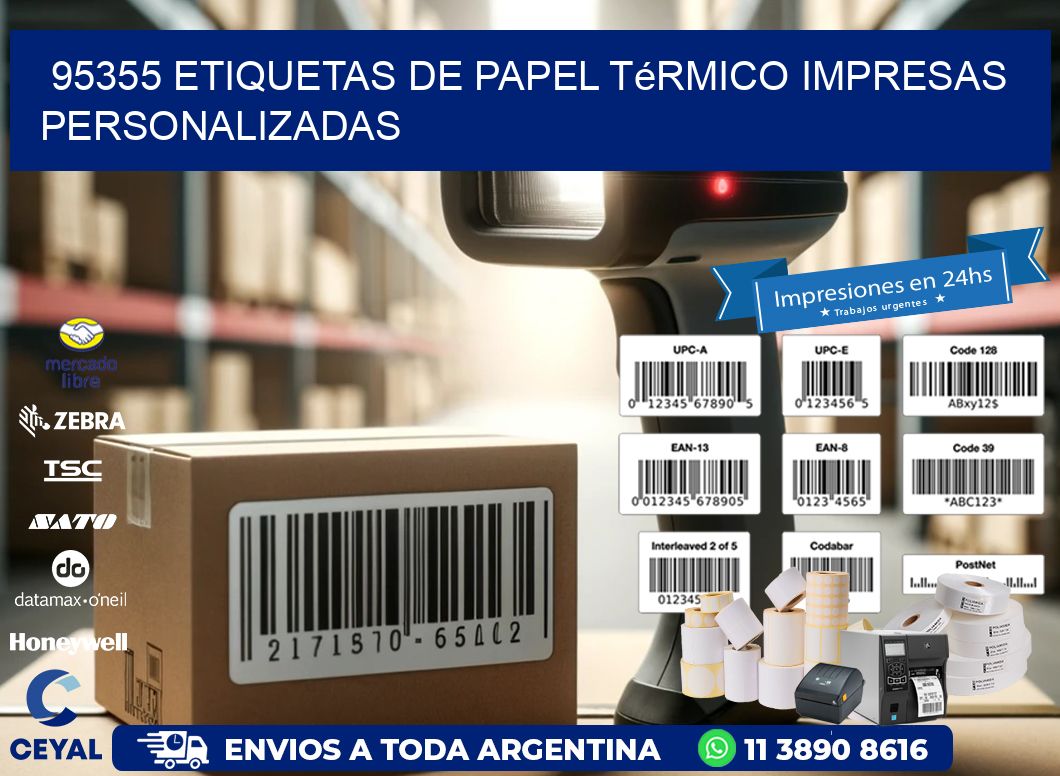 95355 Etiquetas de papel térmico impresas personalizadas