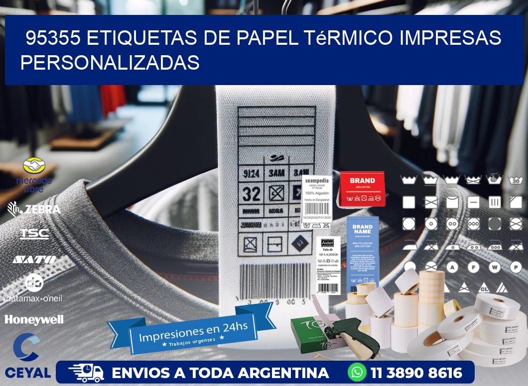 95355 Etiquetas de papel térmico impresas personalizadas