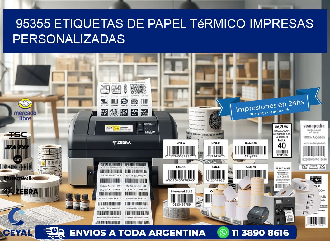 95355 Etiquetas de papel térmico impresas personalizadas