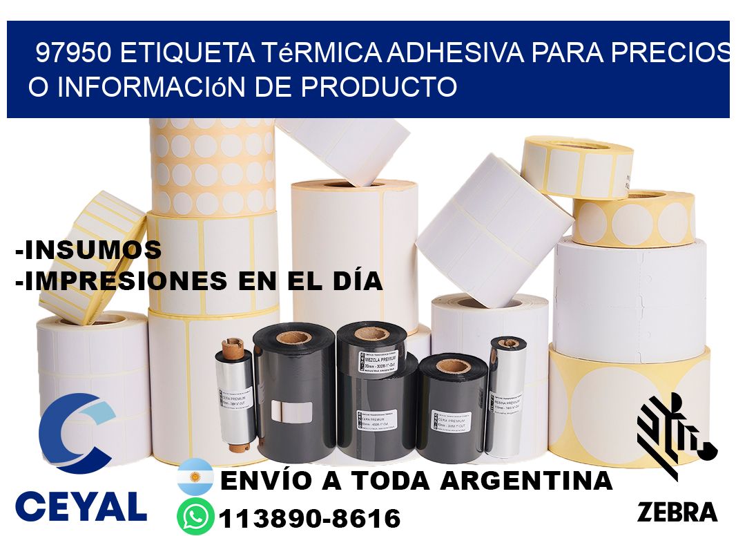 97950 Etiqueta térmica adhesiva para precios o información de producto