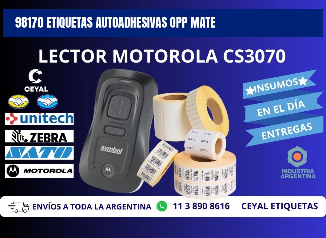 98170 etiquetas autoadhesivas Opp Mate