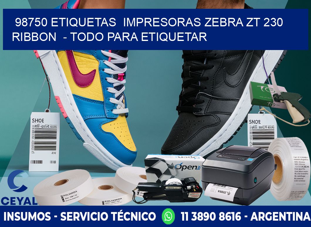 98750 etiquetas  impresoras zebra zt 230 ribbon  - Todo para Etiquetar