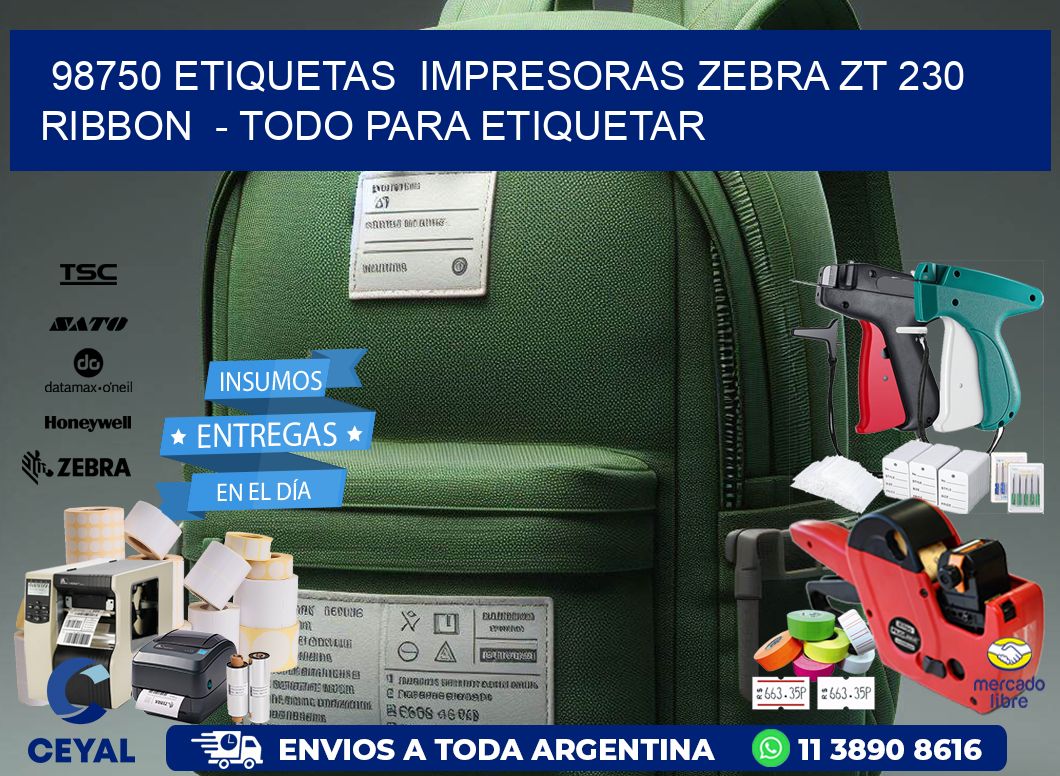 98750 etiquetas  impresoras zebra zt 230 ribbon  – Todo para Etiquetar