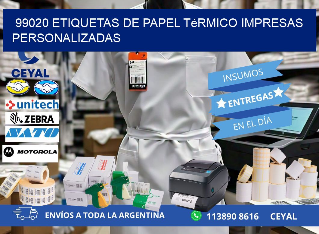 99020 Etiquetas de papel térmico impresas personalizadas