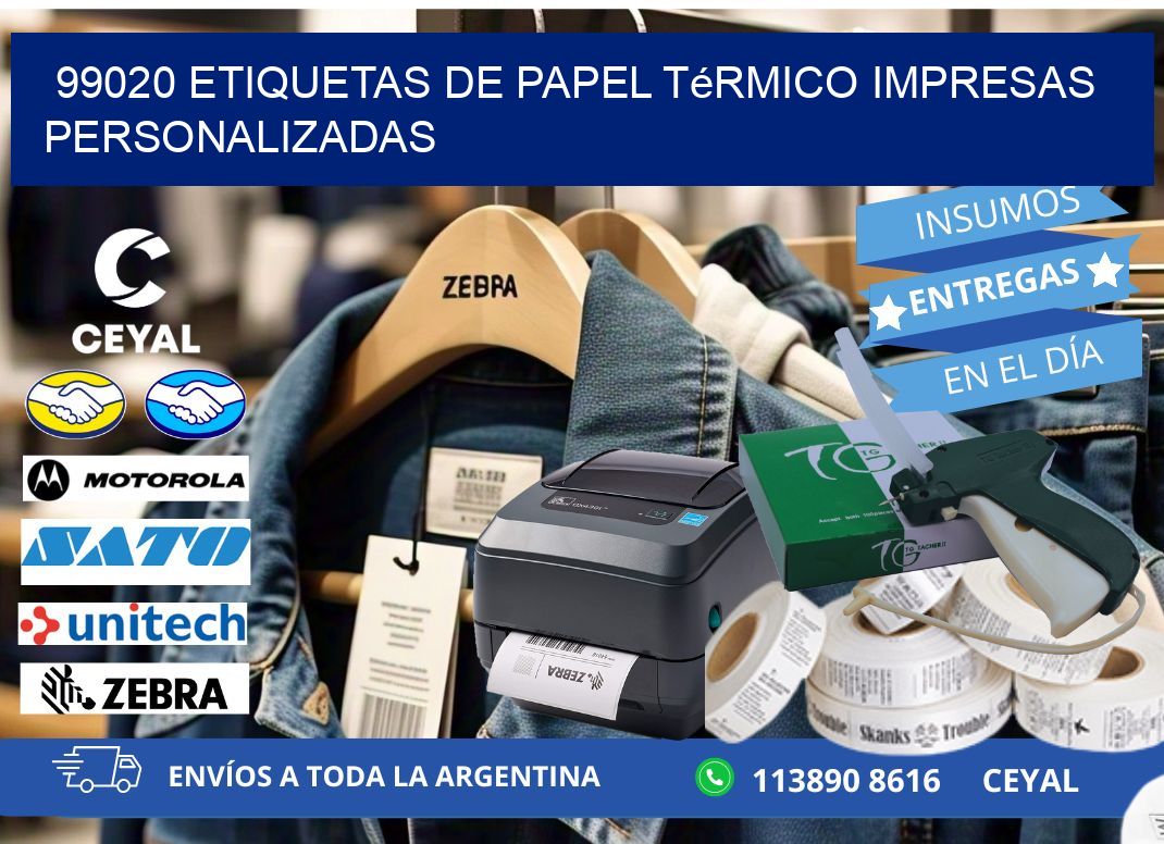 99020 Etiquetas de papel térmico impresas personalizadas