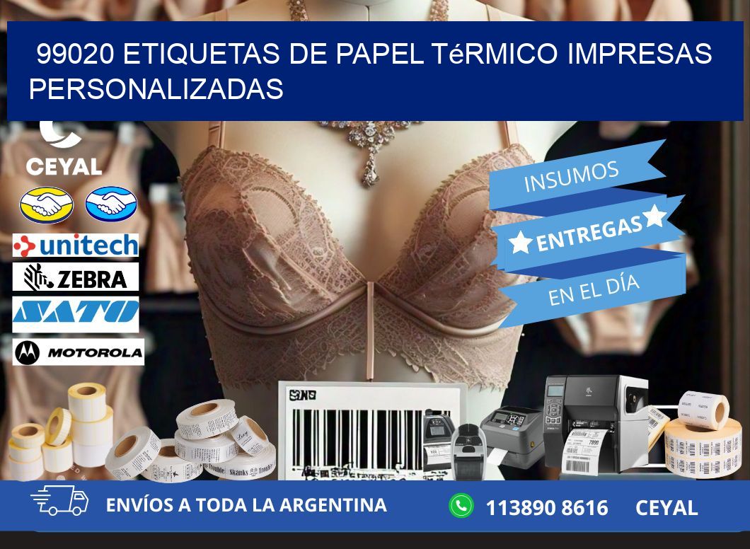 99020 Etiquetas de papel térmico impresas personalizadas