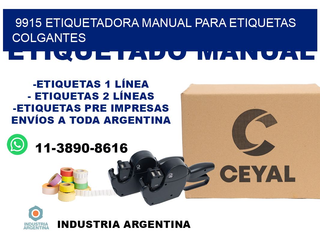 9915 etiquetadora manual para etiquetas colgantes