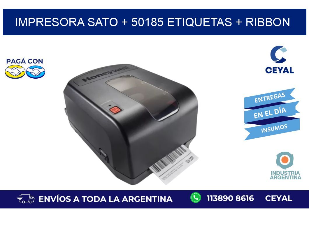 impresora SATO + 50185 etiquetas + ribbon