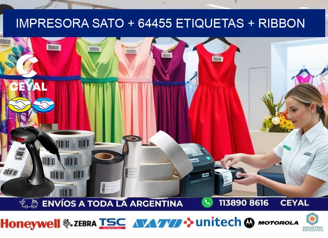 impresora SATO + 64455 etiquetas + ribbon