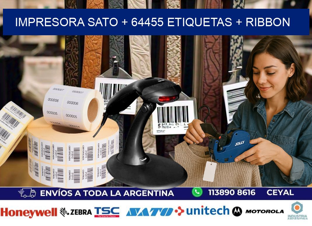 impresora SATO + 64455 etiquetas + ribbon