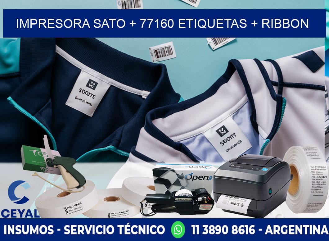 impresora SATO + 77160 etiquetas + ribbon