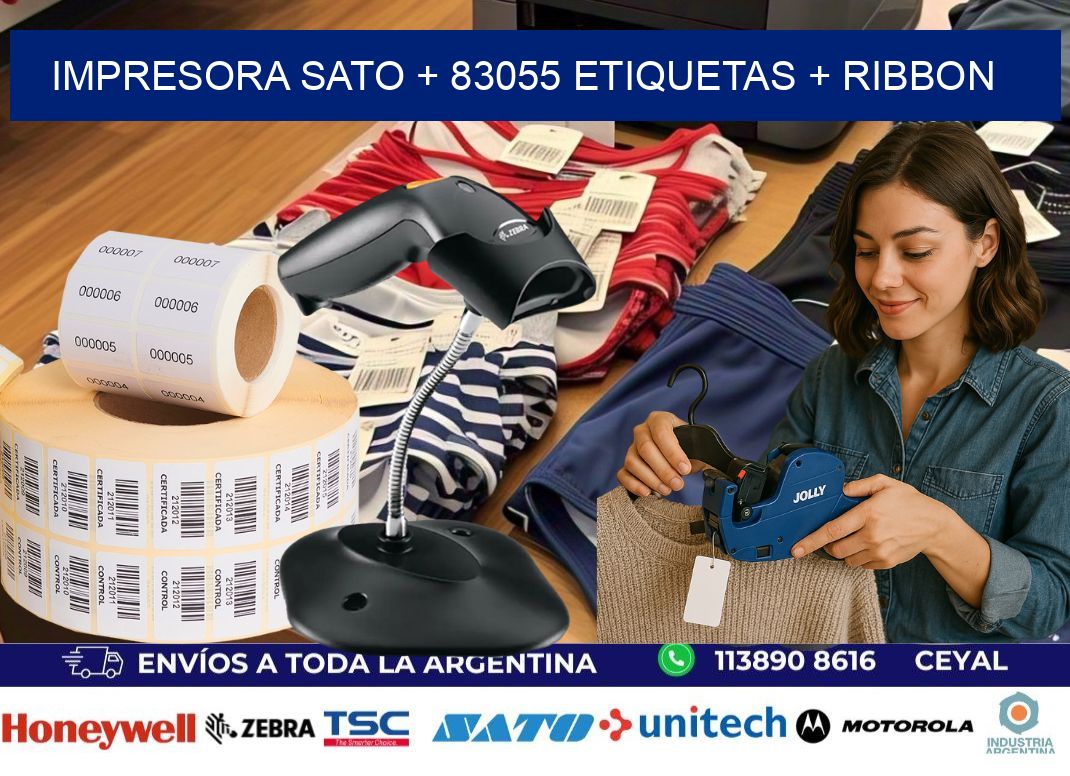 impresora SATO + 83055 etiquetas + ribbon