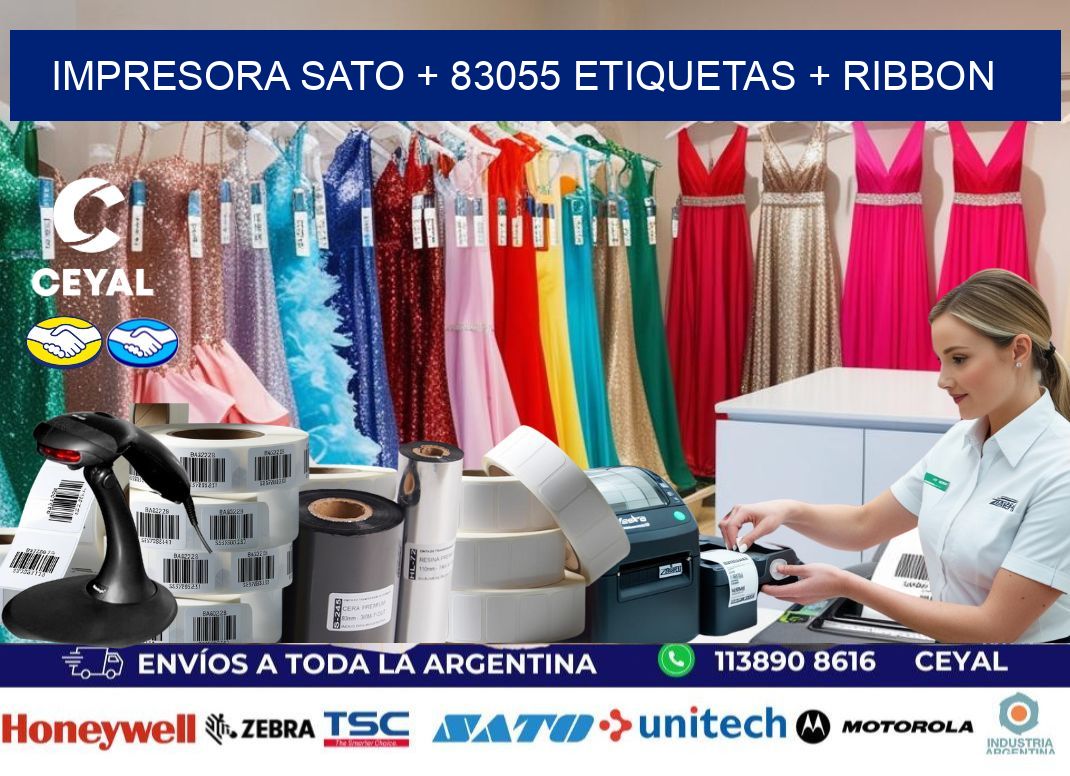 impresora SATO + 83055 etiquetas + ribbon