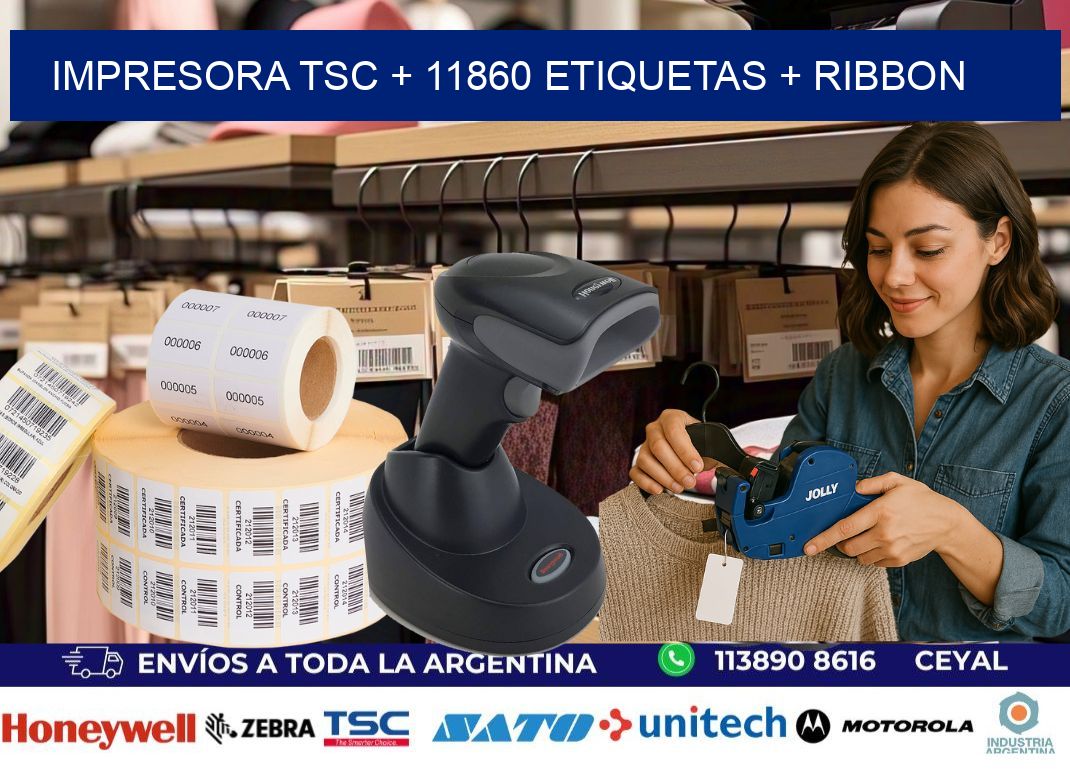 impresora TSC + 11860 etiquetas + ribbon