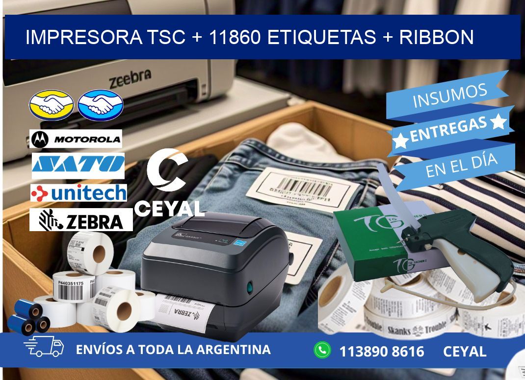 impresora TSC + 11860 etiquetas + ribbon