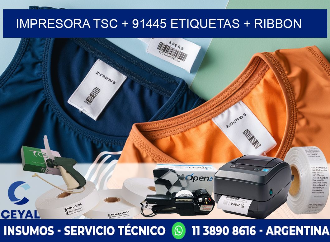 impresora TSC + 91445 etiquetas + ribbon
