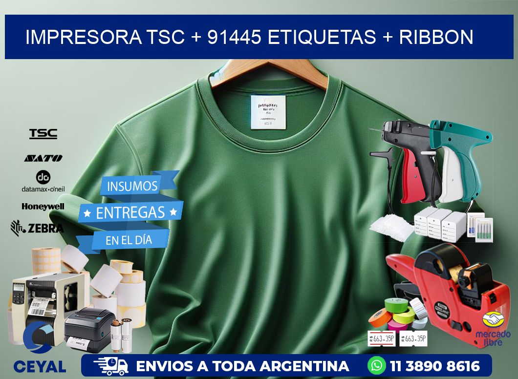 impresora TSC + 91445 etiquetas + ribbon