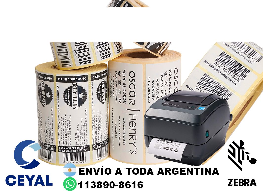 impresora zebra zt231 + 23860 etiquetas + ribbon