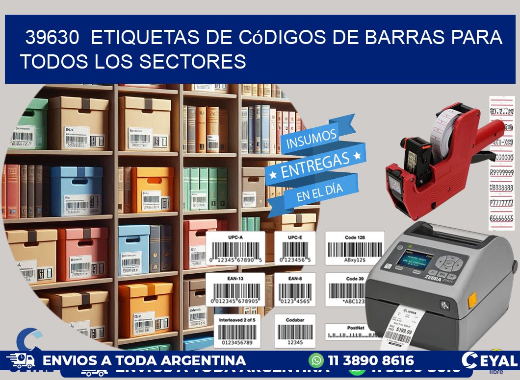 ️39630  Etiquetas de Códigos de Barras para Todos los Sectores