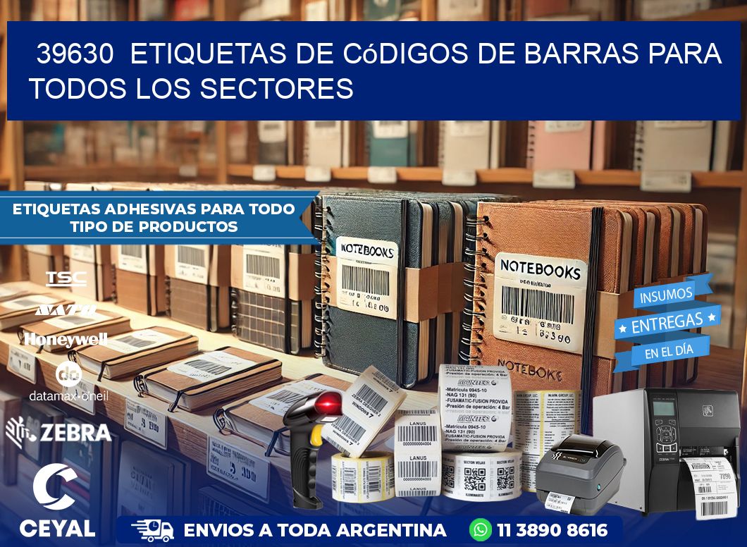 ️39630  Etiquetas de Códigos de Barras para Todos los Sectores
