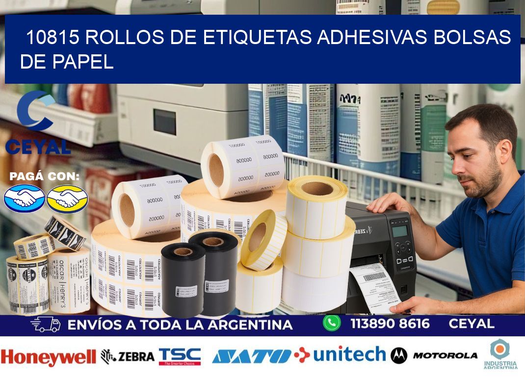 10815 rollos de etiquetas adhesivas bolsas de papel