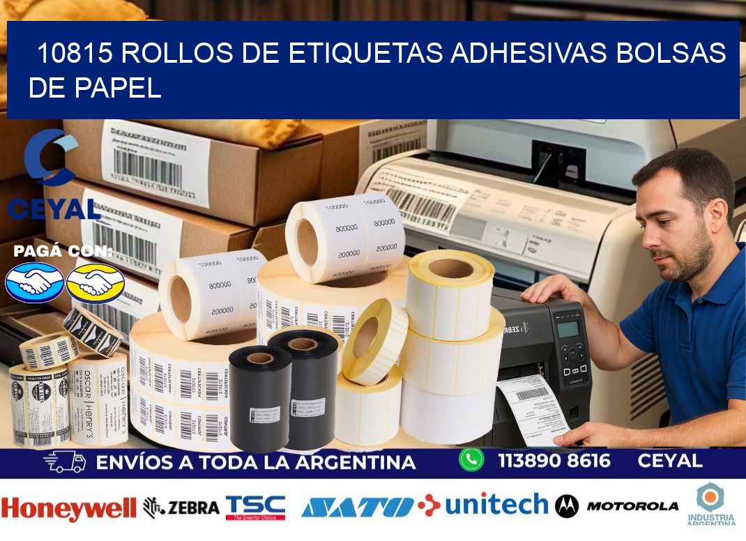 10815 rollos de etiquetas adhesivas bolsas de papel