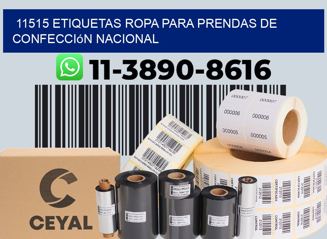 11515 Etiquetas ropa para prendas de confección nacional