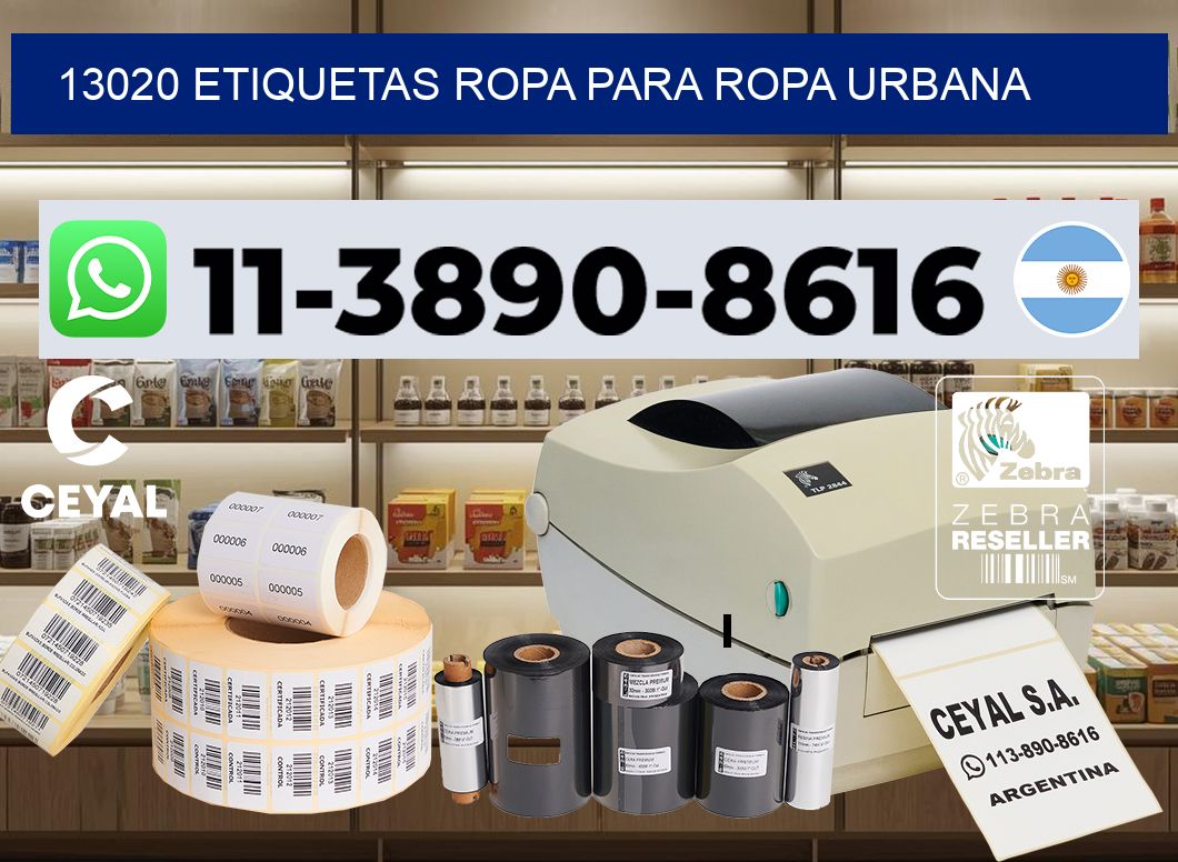13020 Etiquetas ropa para ropa urbana