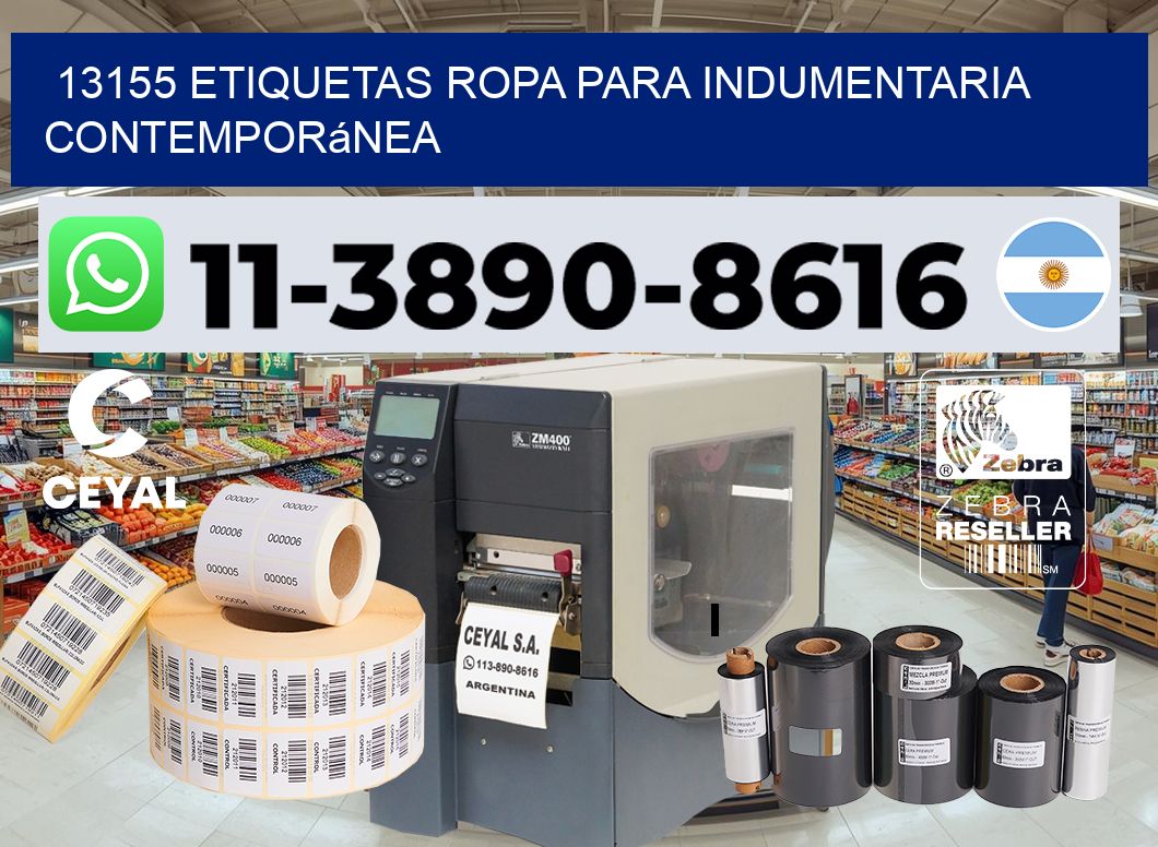 13155 Etiquetas ropa para indumentaria contemporánea