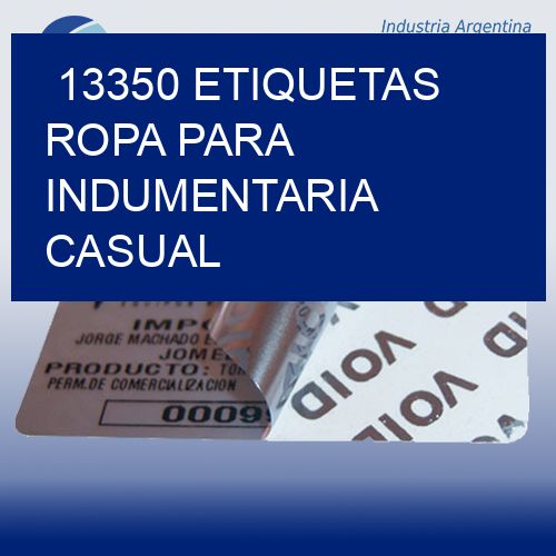 13350 Etiquetas ropa para indumentaria casual
