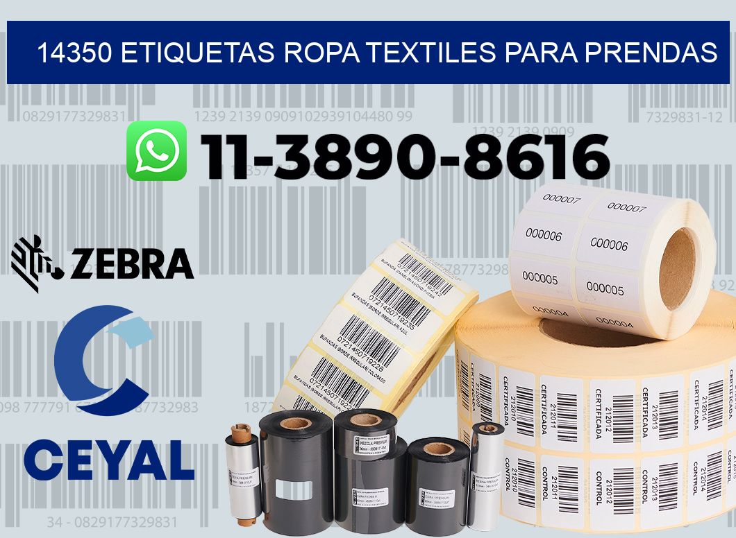 14350 Etiquetas ropa textiles para prendas