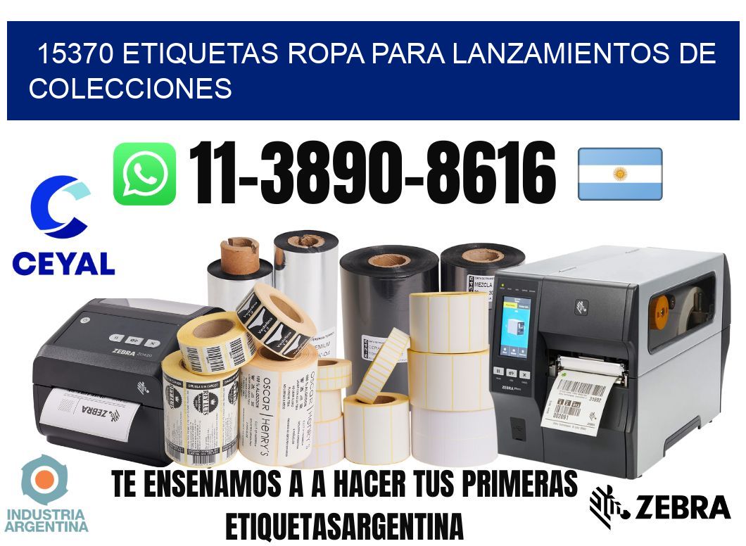 15370 Etiquetas ropa para lanzamientos de colecciones