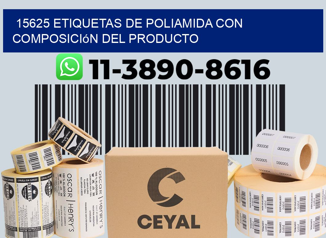 15625 Etiquetas de poliamida con composición del producto