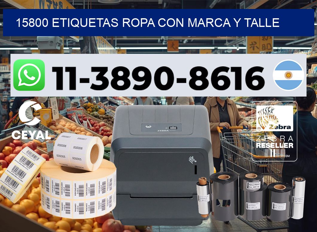 15800 Etiquetas ropa con marca y talle